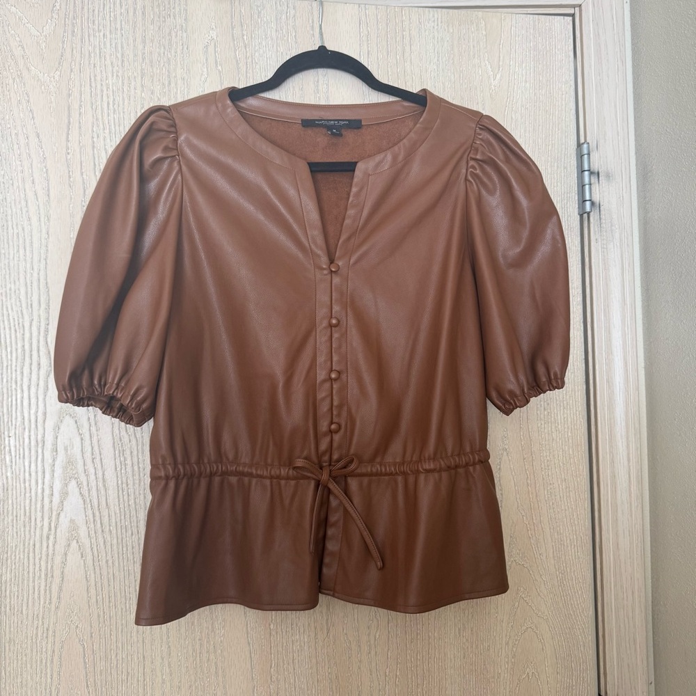 Brown Button Down Blouse - Marc New York